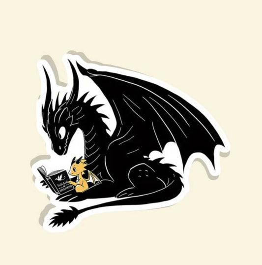 Dragons Reading Sticker