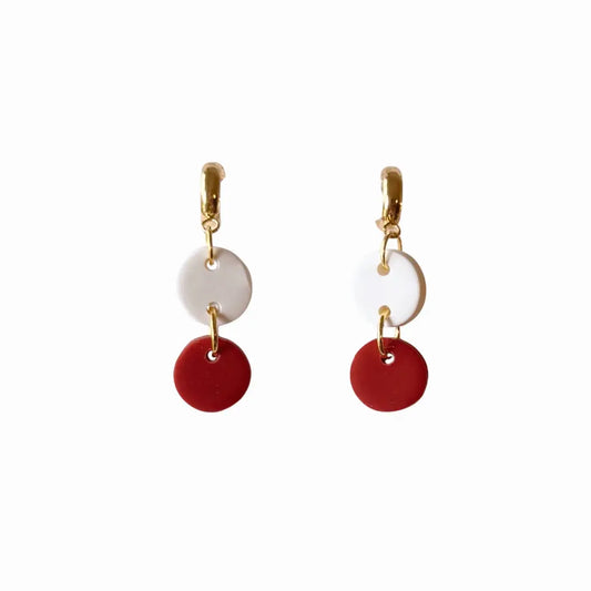 Crimson Charm Huggie Earrings