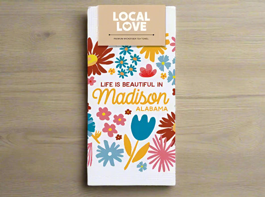 Madison, AL Floral Tea Towel